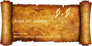 Justin Janka névjegykártya